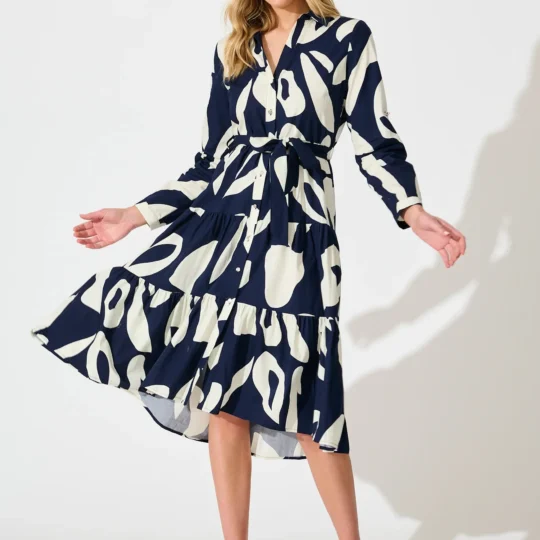 Endless Wishes Midi Navy White